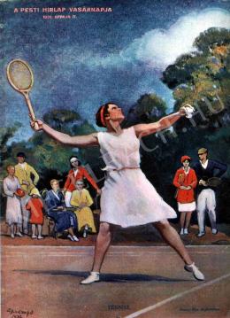  Hadzsy, Olga (B. Hadzsy Olga, Braun Olga, Mar - Playing Tennis 