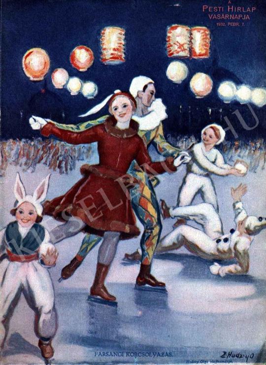  Hadzsy Olga - Farsangi korcsolyázás festménye