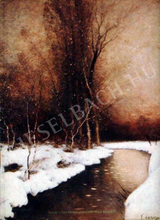 K. Spányi, Béla - Snow-Covered Landscape painting