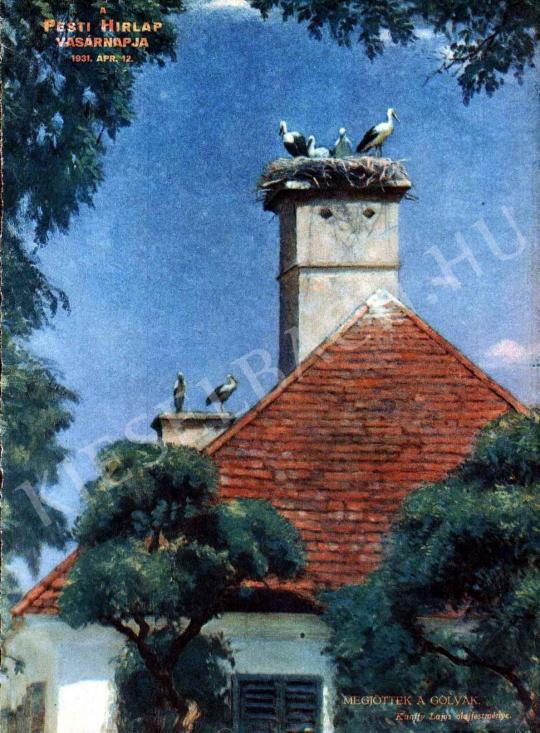  Kunffy, Lajos - The Storks Have Arrived painting