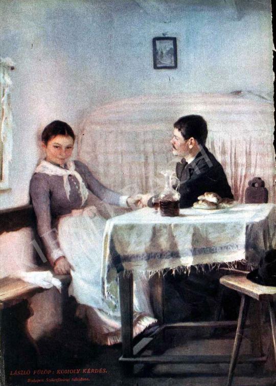  László Fülöp - Komoly kérdés festménye