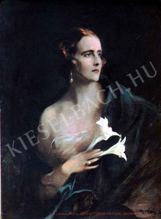  László, Fülöp - The Portrait of Elisabeth, Queen of Greece painting