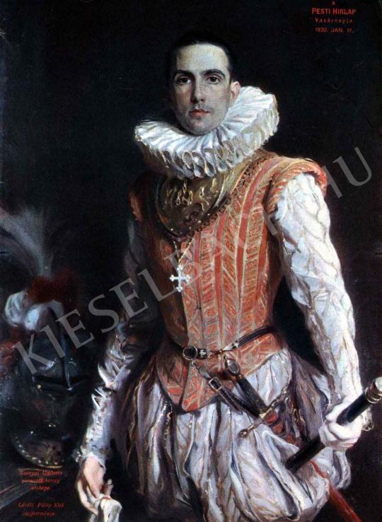  László, Fülöp - The Portrait of Umberto of Savoia, Prince of Piemont painting