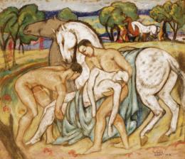  Kádár, Béla - Scene with Horses 