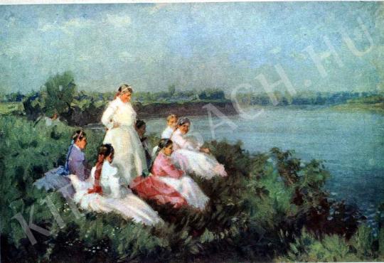 Nyilasy, Sándor - Girls on the Embankments of the River Tisza painting
