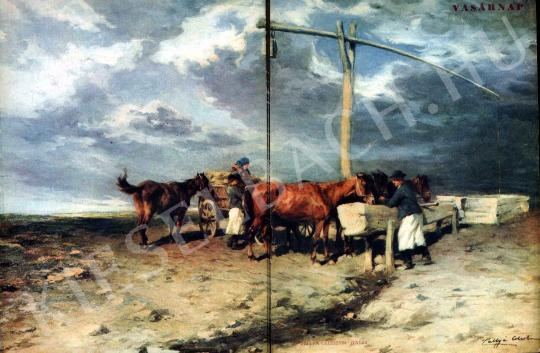 Pállya Celesztin - Itatás festménye