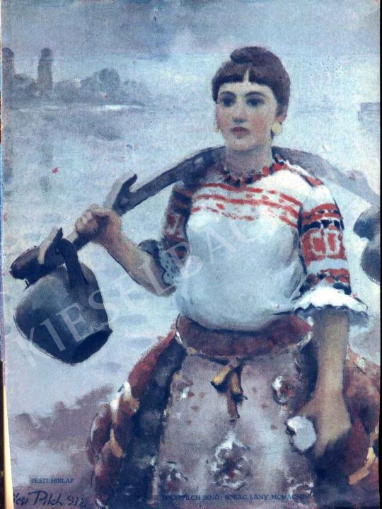 Pécsi-Pilch Dezső - Sokác lány Mohácson festménye