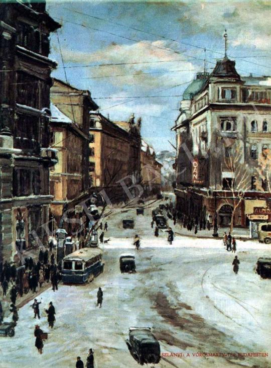 Szlányi, Lajos - The Vörösmarty Square in Budapest painting