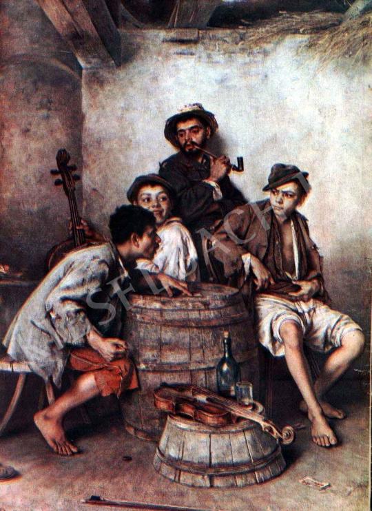 Valentiny János - Cigányfiatalság festménye