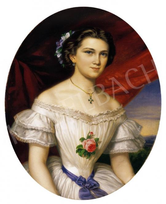 Barabás Henriette - Fiatal lány rózsával, 1858 | 27. Aukció aukció / 15 tétel