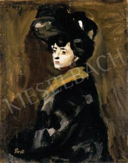  Pór, Bertalan - Woman with a Hat, 1905 