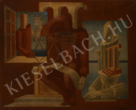 Martyn Ferenc - Női alak tengerparti tájban, 1928 festménye