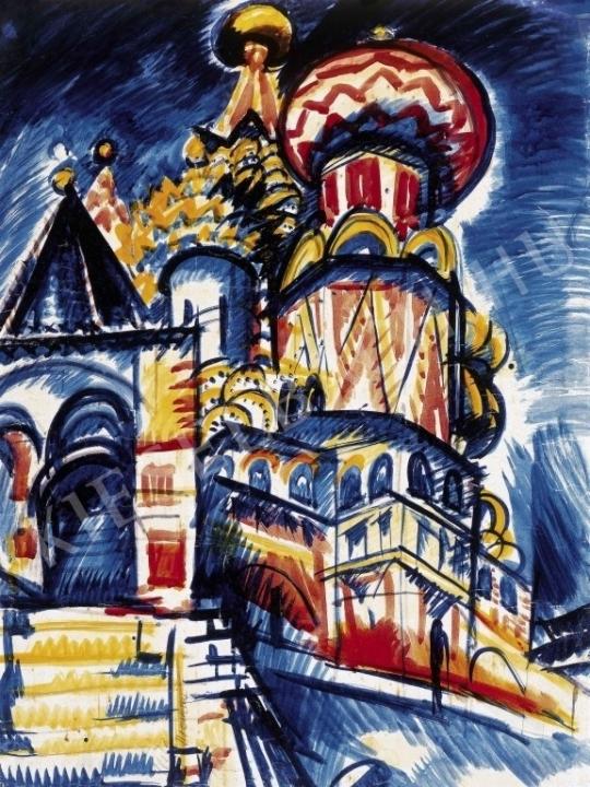 Uitz, Béla - The Blashenny Cathedral in Moscow, 1921 painting