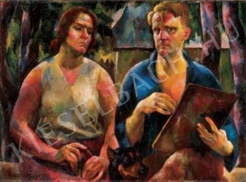 Aba-Novák, Vilmos - The Artist and his Wife (Double Portrait ), 1925 painting