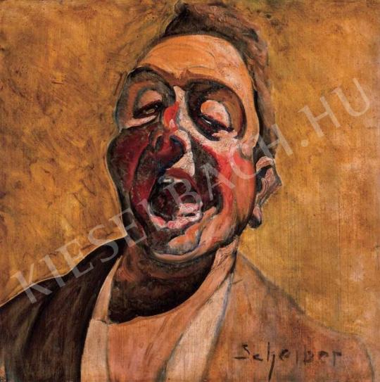  Scheiber, Hugó - Self-Portrait Shouting, Early 1920s painting
