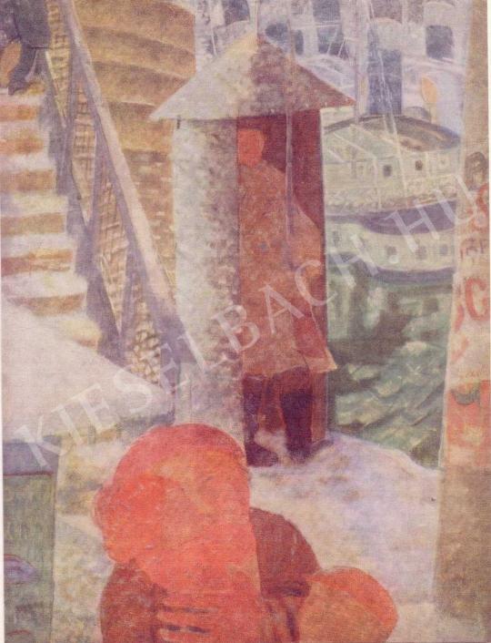 Derkovits, Gyula - Bridge in Winter, 1933 painting