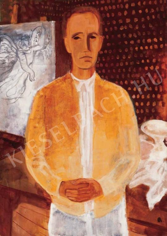  Bernáth, Aurél - Self-Portrait in a Yellow Coat, 1930 painting