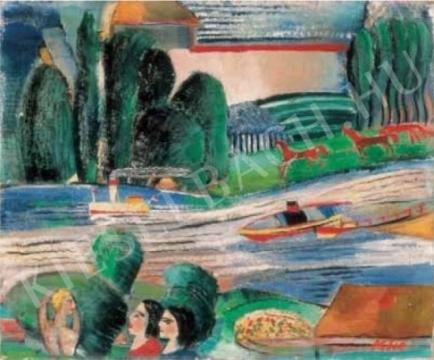 Klie, Zoltán - Riverside, c. 1930 painting