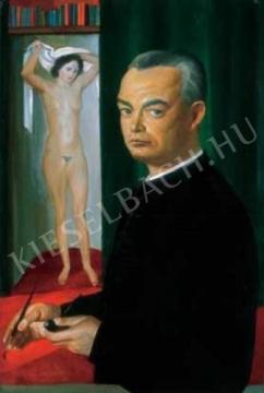 Jeges, Ernő - Self-Portrait with a Female Nude, 1939 painting