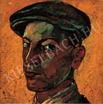 Vajda, Lajos - Self-Portrait in a Cap, 1925 painting