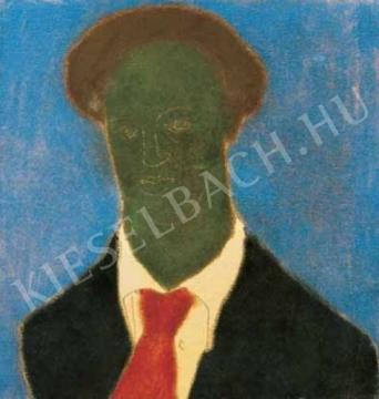 Vajda, Lajos - Dark Self-Portrait, 1935 painting
