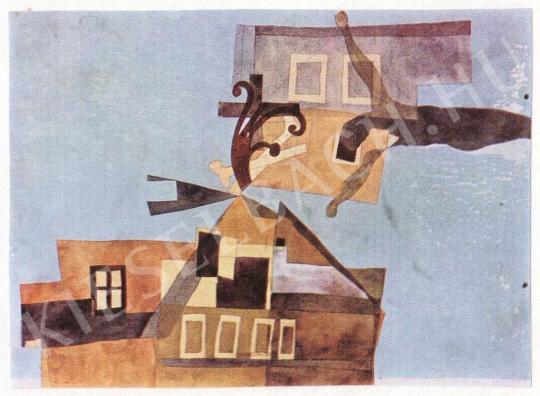 Vajda, Lajos - Houses with a Crucifix in Szentendre, 1937 painting
