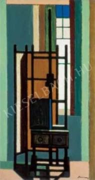  Barcsay Jenő - Festőállvány ablak előtt, 1961 festménye