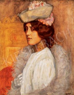  Kunffy, Lajos - Woman in a Hat 