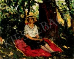  Czencz, János - Girl in Hat Under Leaves 