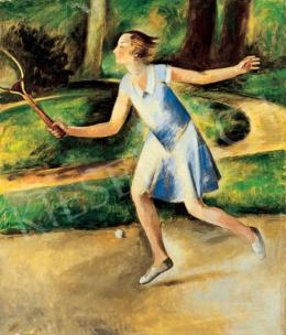 Bató, József - Girl Playing Tennis 