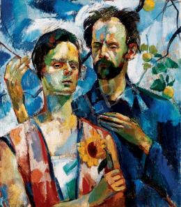 Mattioni, Eszter (Hollósné, Hollós Mattioni E - Double Portrait, 1929 (Eszter  Mattioni and Jenő Paizs Goebel ) 