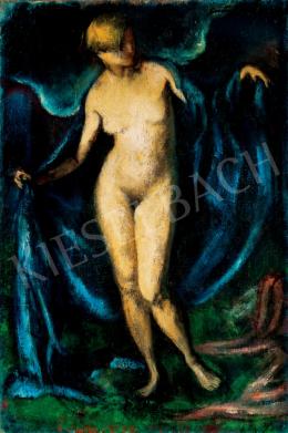 Feszty, Masa - Nude with a Blue Drapery 