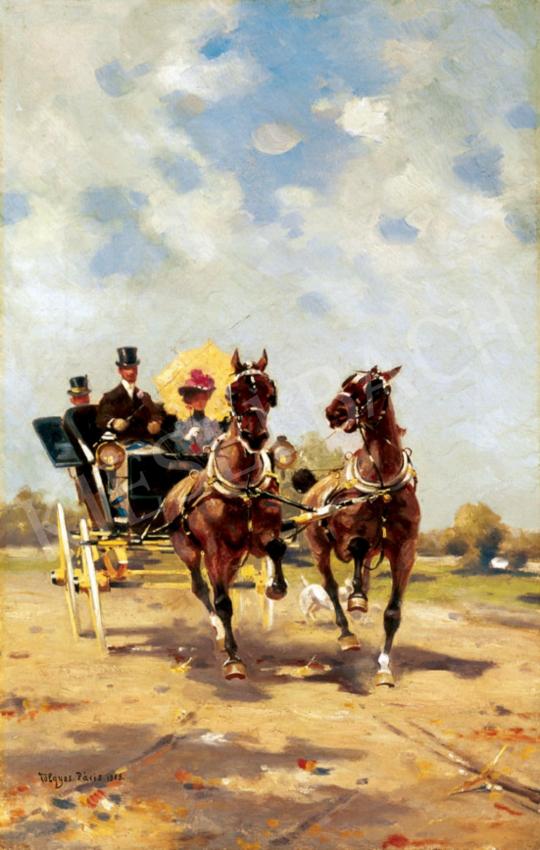 Hungarian painter signed Tölgyes - Promenade, 1908 | 28th Auction auction / 221 Lot