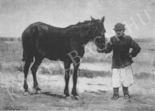 Deák Ébner, Lajos - Man with Horse painting