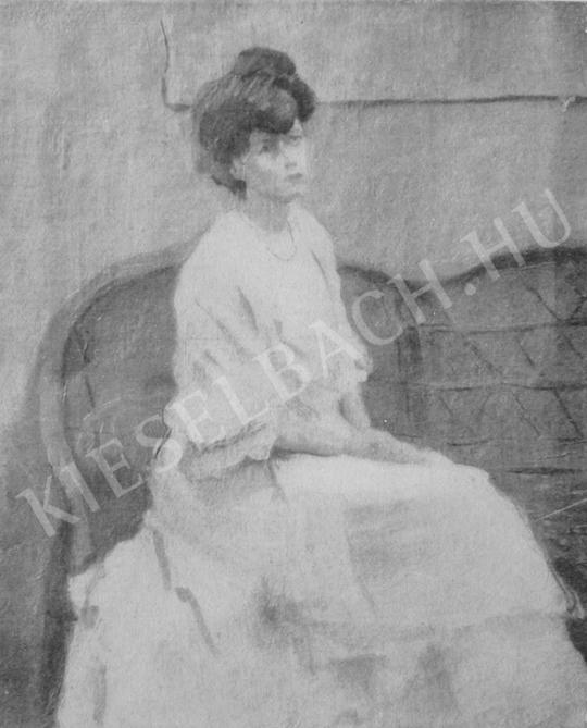 Góth, Móricz - Woman in Lace Dress painting