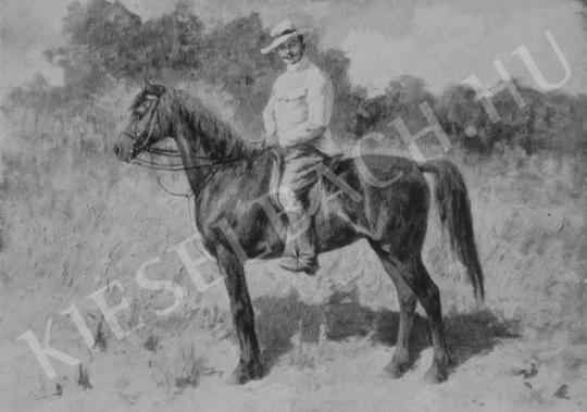 Pállya Celesztin - Wolfner Gyula lovasarcképe festménye