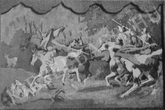 Székely Bertalan - A csodaszarvas regéje (Freskóvázlat a vajdahunyadi sorozatból) festménye