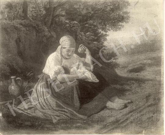  Lotz Károly - Anya gyermekével festménye