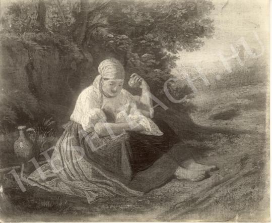  Lotz, Károly - Mother with Child painting