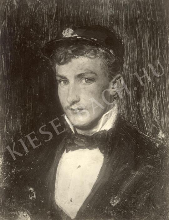  Kaufmann Izidor - Fiatal férfifej festménye
