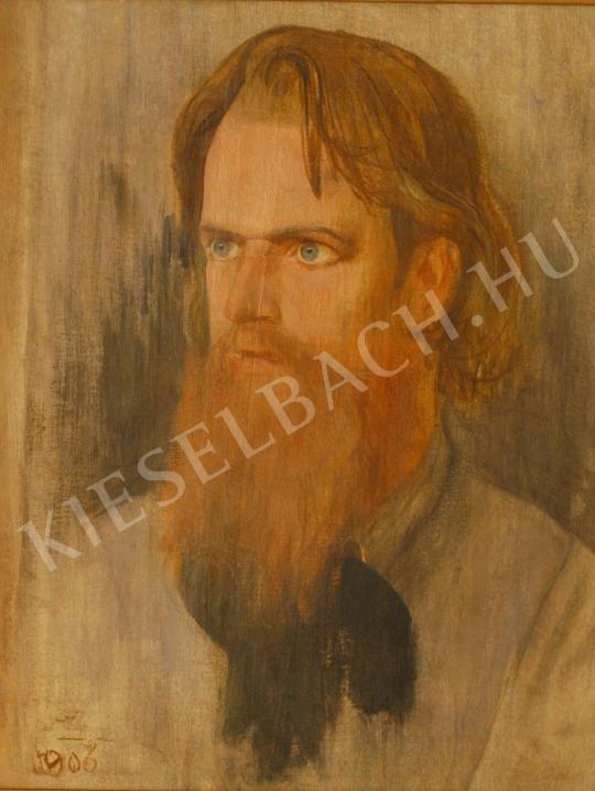 Körösfői Kriesch Aladár - Férfi képmása (Tom von Dreger osztrák festőművész és fényképész, 1868-1949) festménye