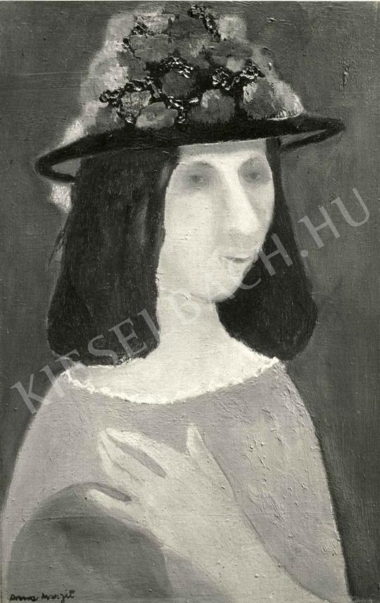  Anna Margit - Virágos kalap festménye