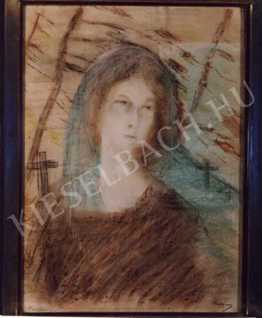  Gulácsy Lajos - Nő fejfák között (Madonna) festménye
