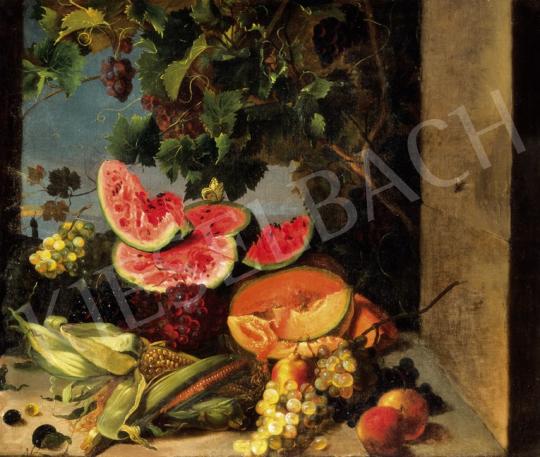 Ismeretlen osztrák festő, 1840 körül - Gyümölcscsendélet | 23. Aukció aukció / 154 tétel
