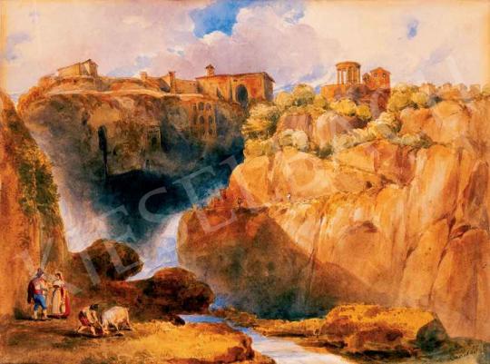 Barabás Miklós - Tivoli látképe szerelmespárral, 1835 | 29. Aukció aukció / 48 tétel