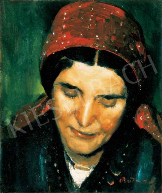  Rudnay, Gyula - Woman in Dotted Scarf, 1920s | 29th Auction auction / 123 Lot