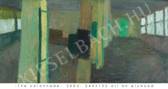 Nagy Géza - Csarnok,oszlopokkal, 2002 festménye
