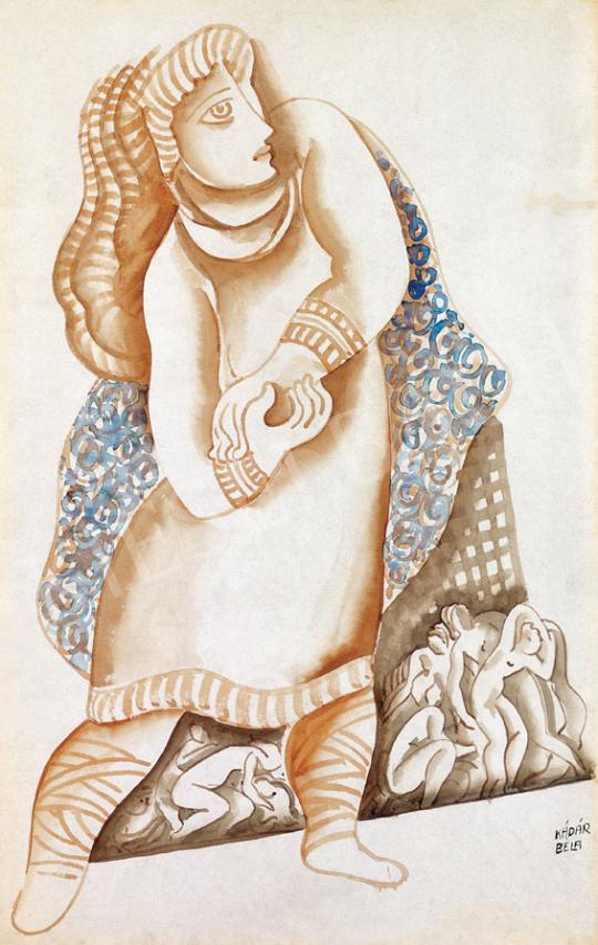  Kádár, Béla - Blue - Dressed Woman | 30. Auction auction / 10 Lot
