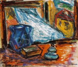  Ámos, Imre - Still Life with a Lamp and a Fluttering Curtain in Szentendre 