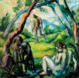 Derkovits, Gyula - Nudes in Landscape, 1921 